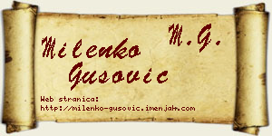 Milenko Gušović vizit kartica